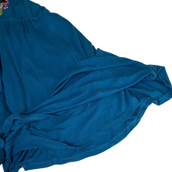 Free People Lovers Cove Embroidered Turquoise Mini Dress Large - Picture 11 of 16